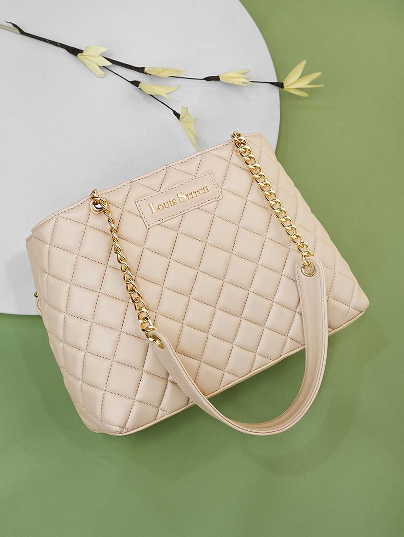 women beige textured handbag - 21768091 -  Zoom Image - 0
