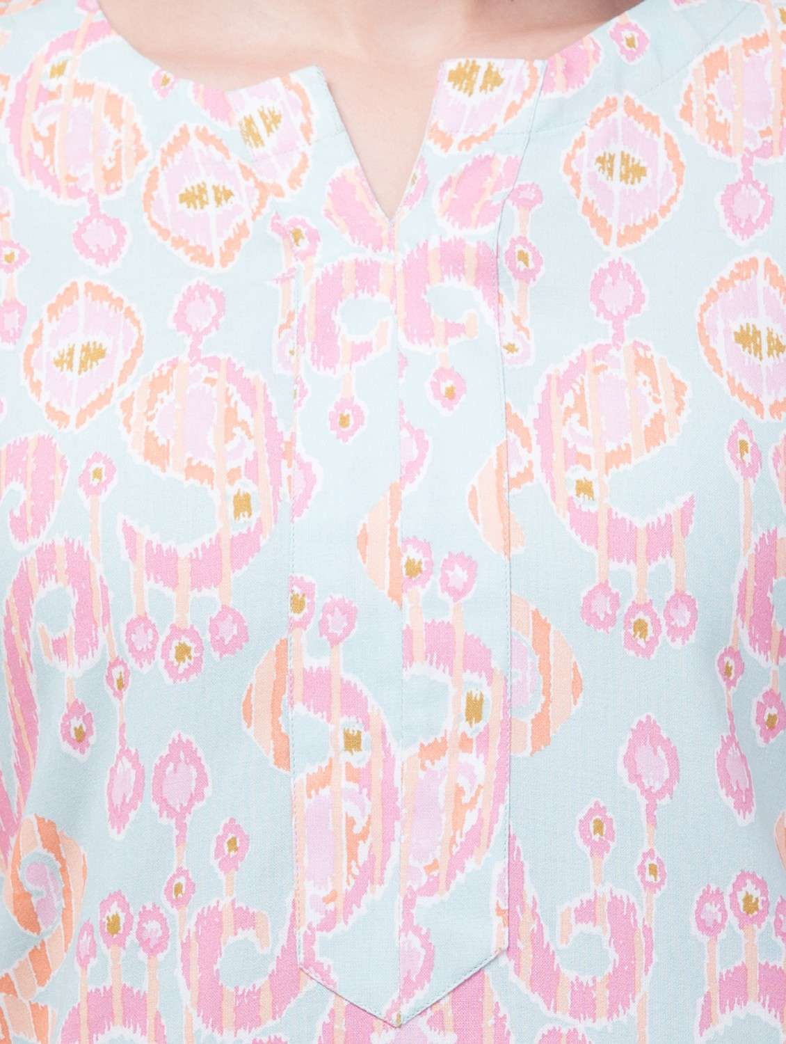 women three quarter sleeve straight kurti - 21768158 -  Standard Image - 5