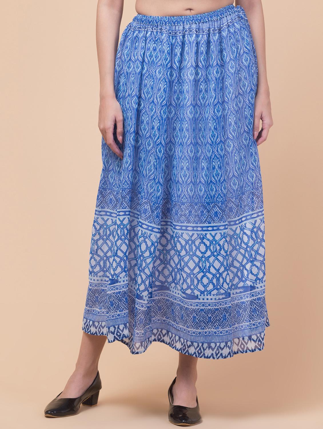 women printed mid rise flared skirt - 21768161 -  Zoom Image - 0
