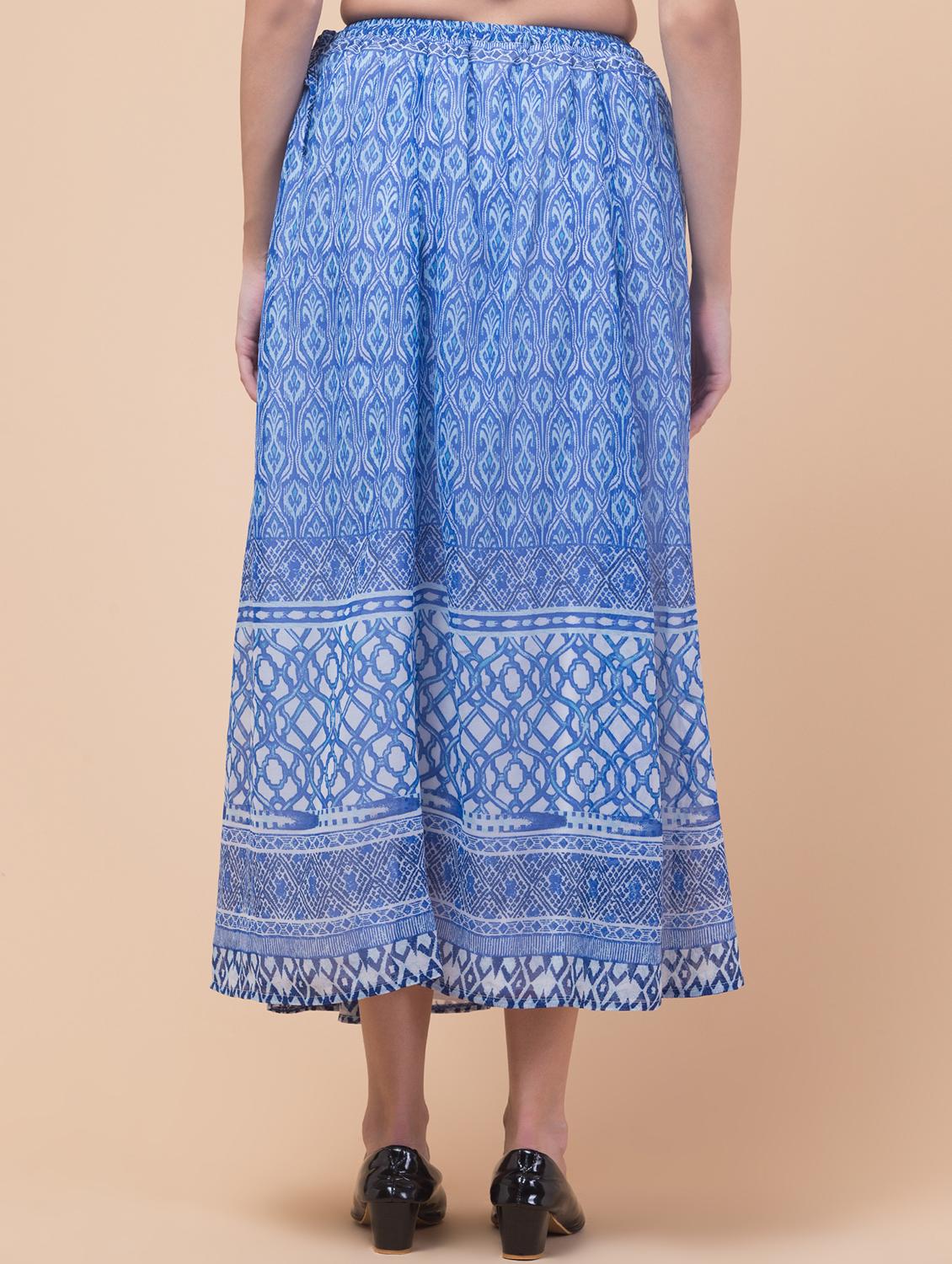 women printed mid rise flared skirt - 21768161 - Standard Image - 3