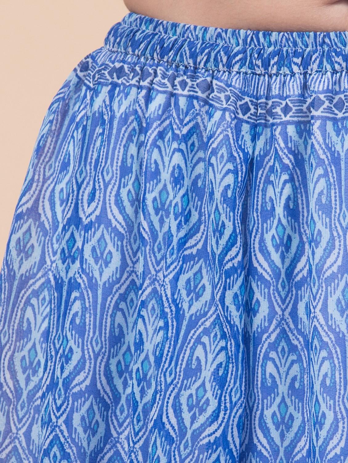 women printed mid rise flared skirt - 21768161 - Standard Image - 5