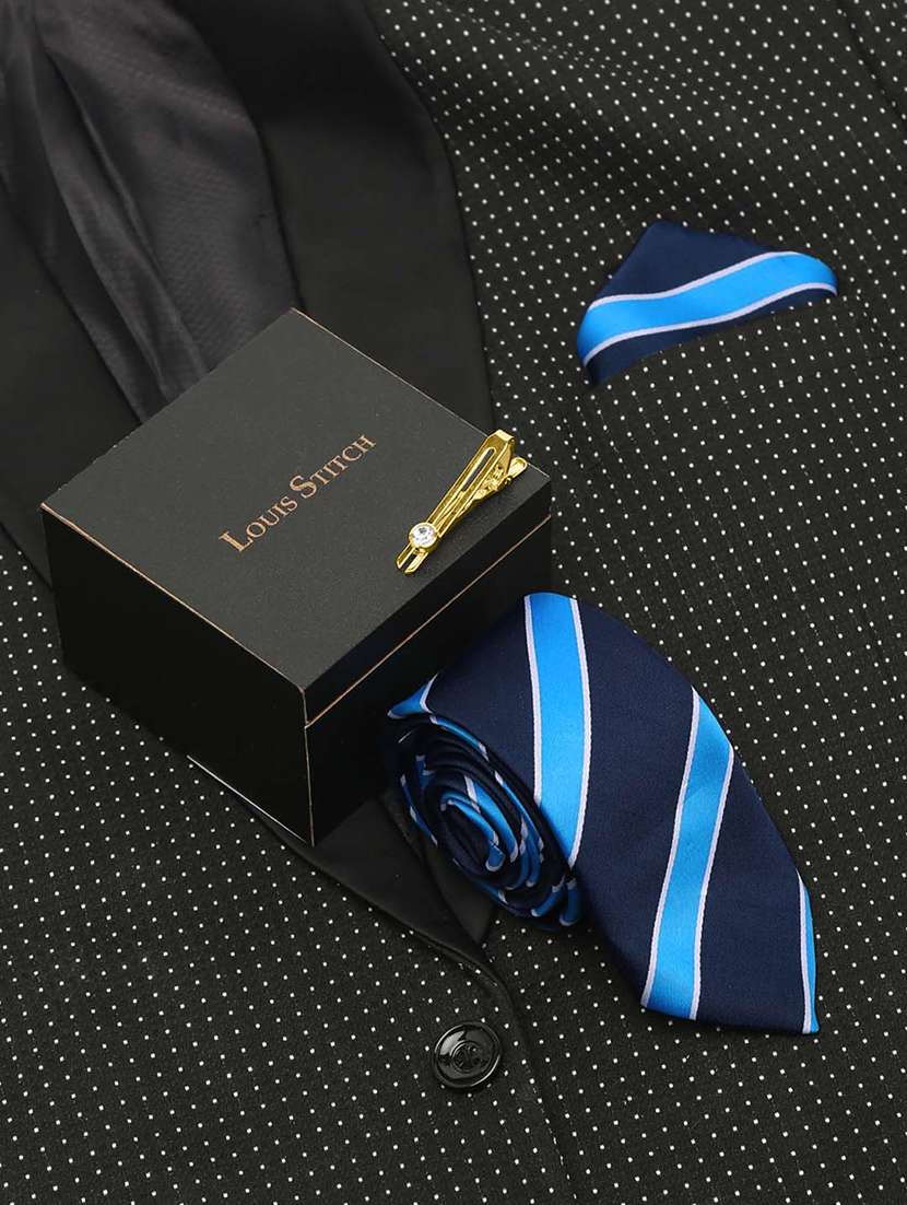 men silk cufflink & tie pin set