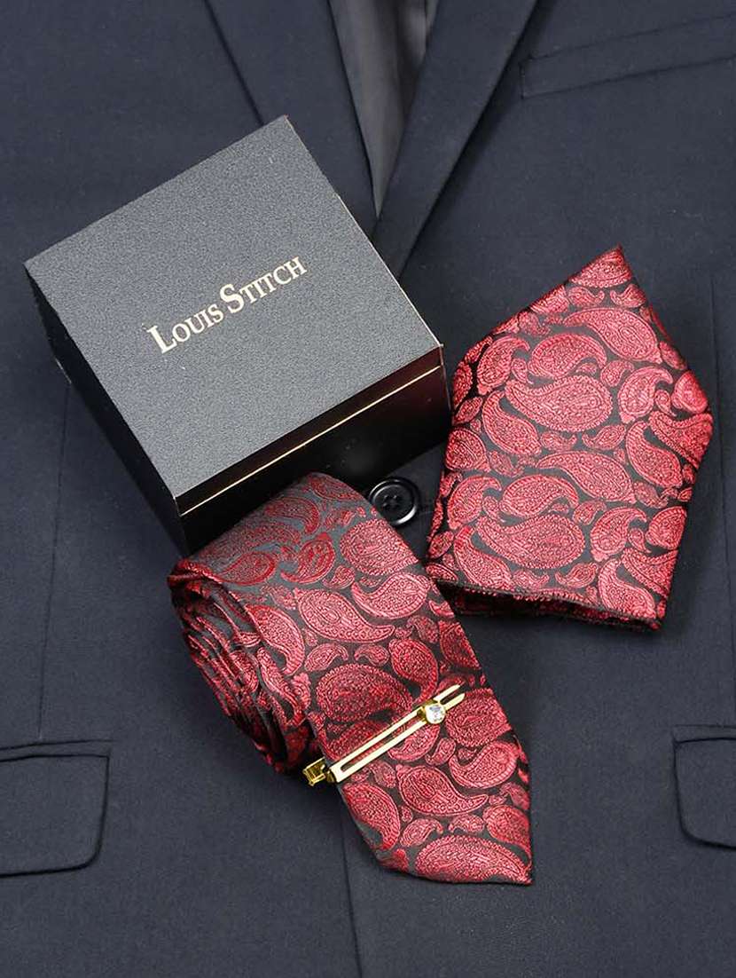 men silk cufflink & tie pin set