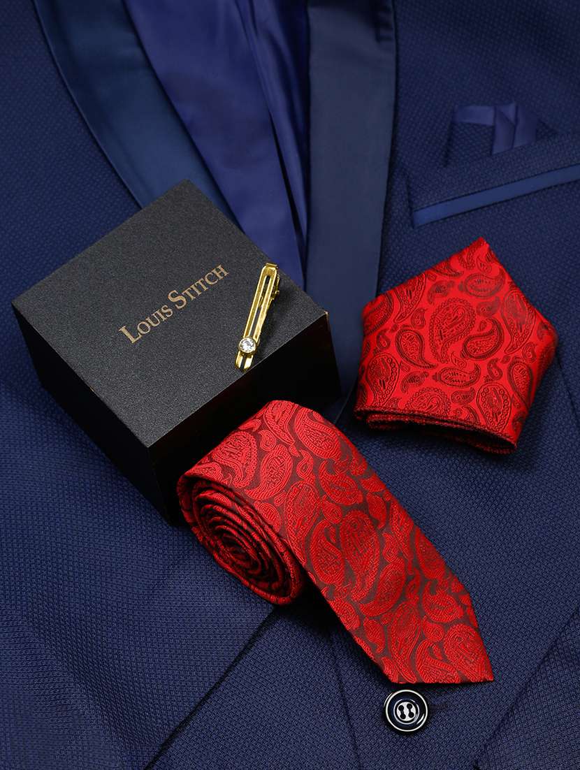 men silk cufflink & tie pin set