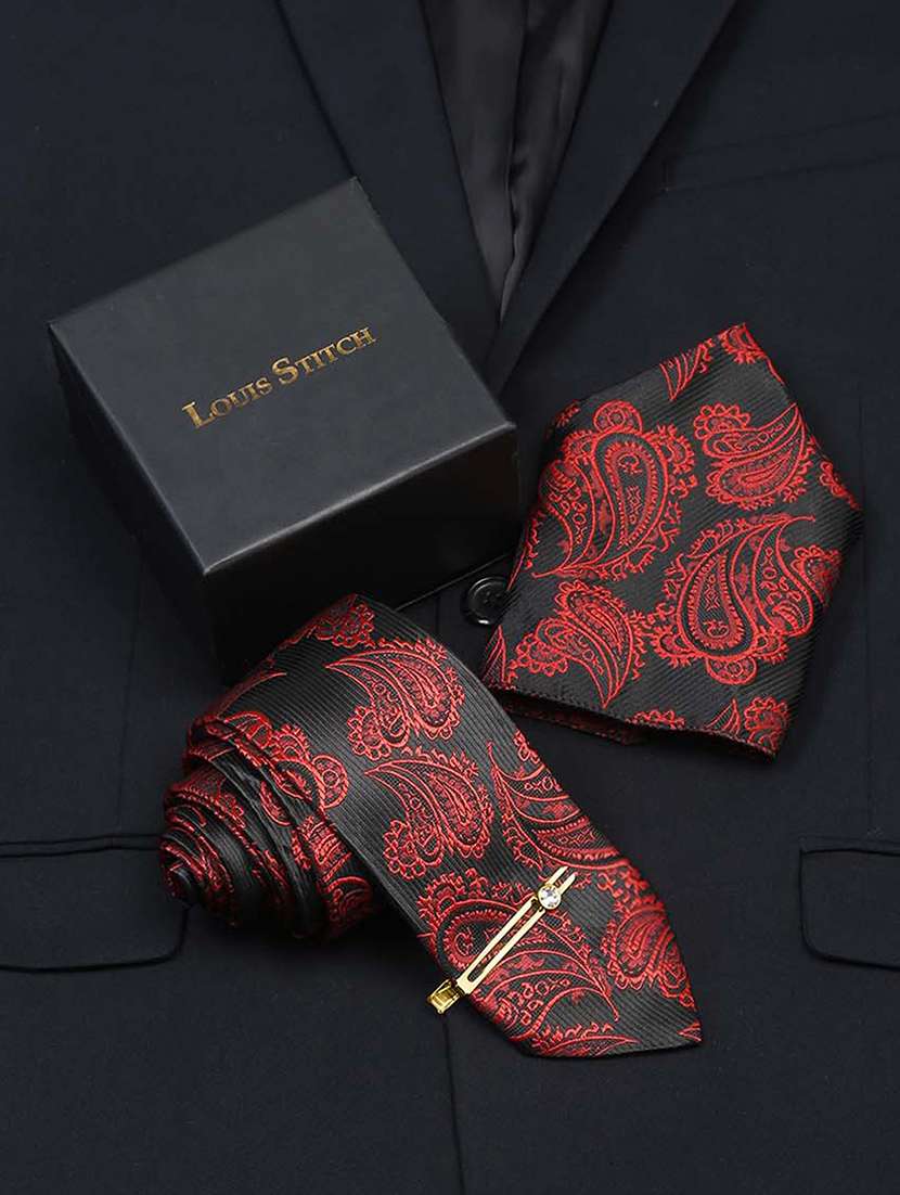 men silk cufflink & tie pin set