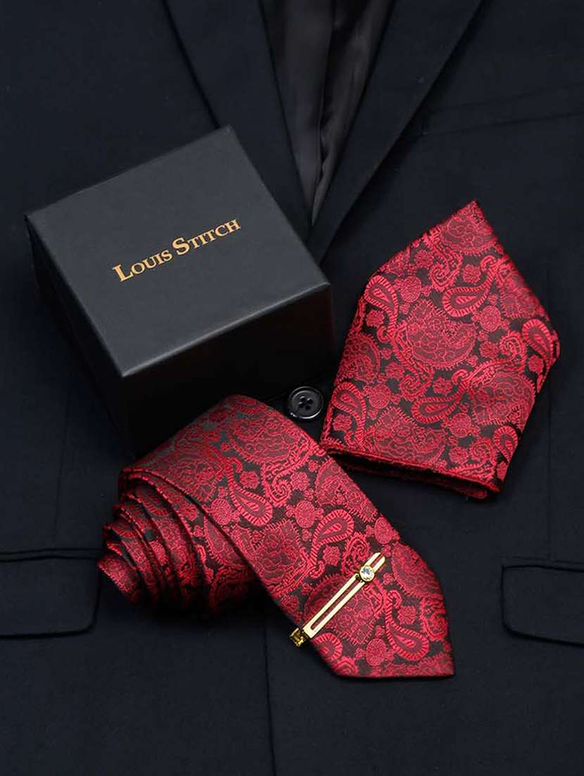men silk cufflink & tie pin set