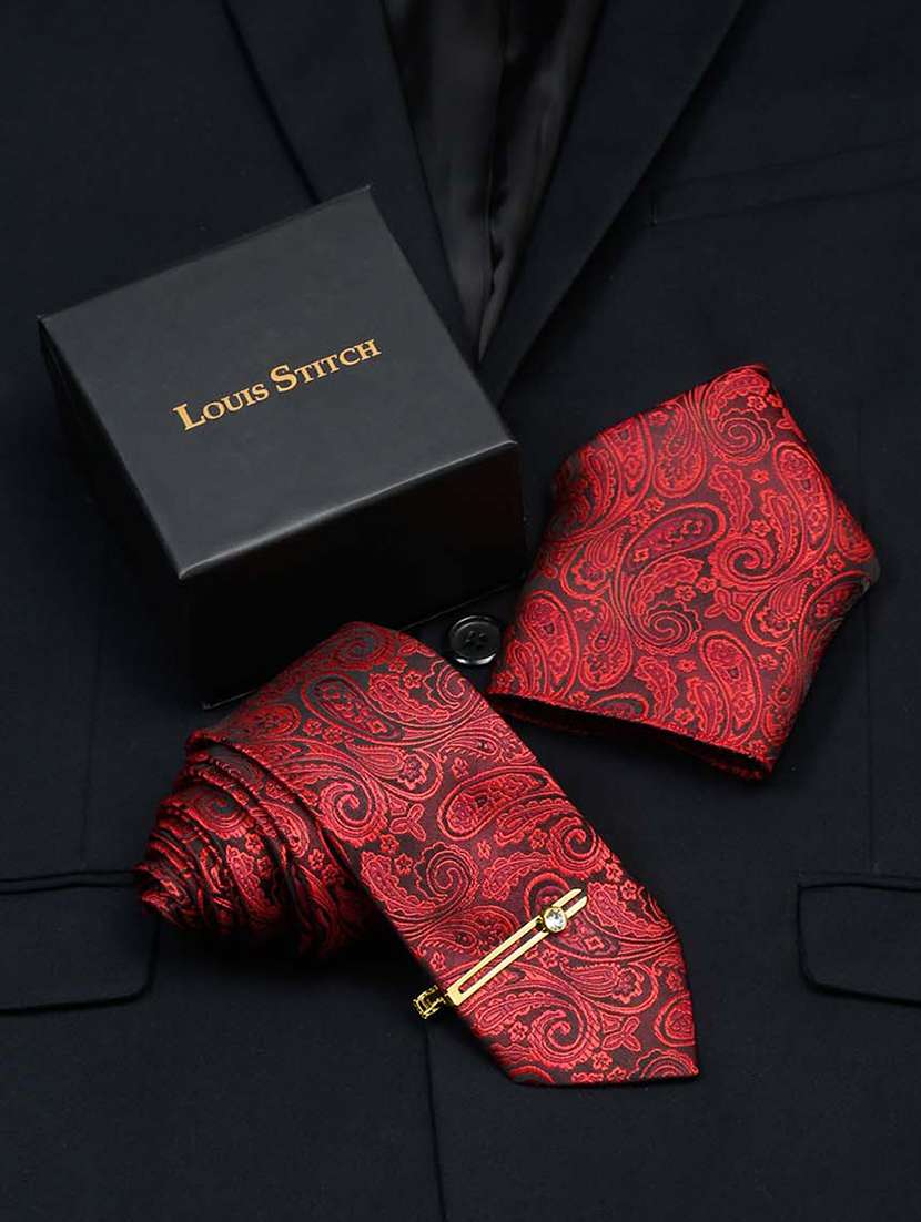 men silk cufflink & tie pin set
