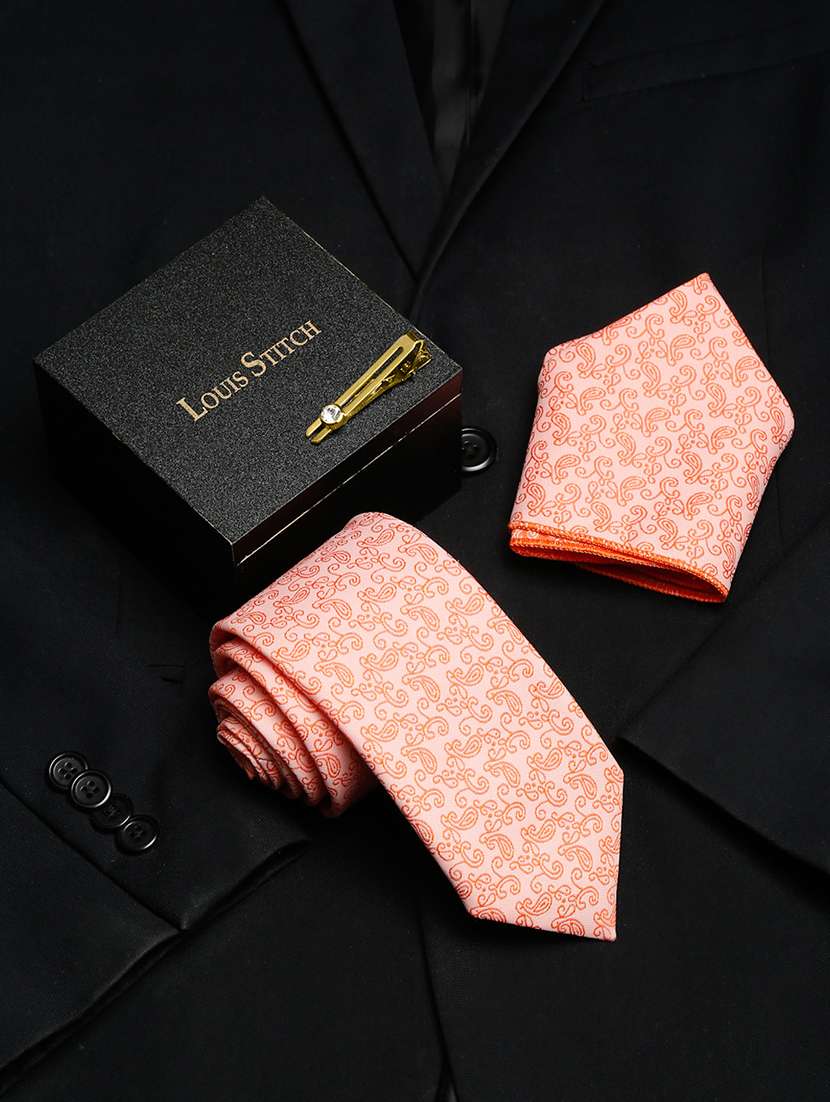 men silk cufflink & tie pin set