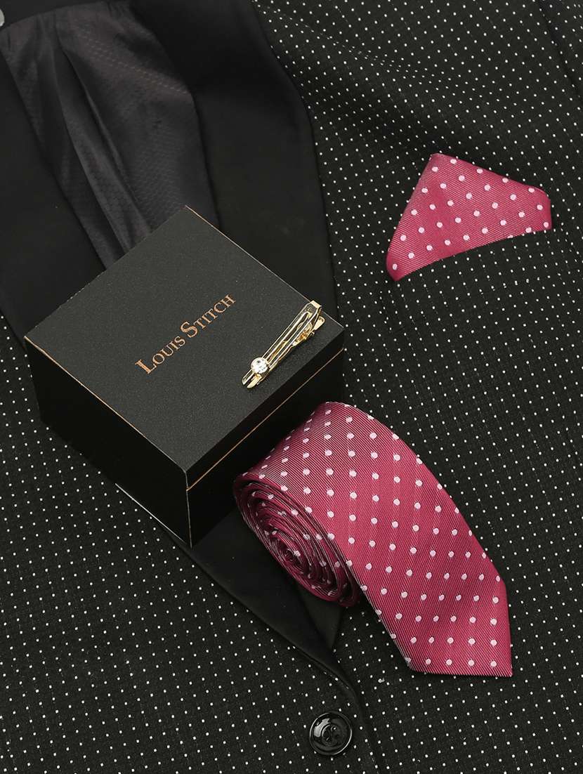 men silk cufflink & tie pin set