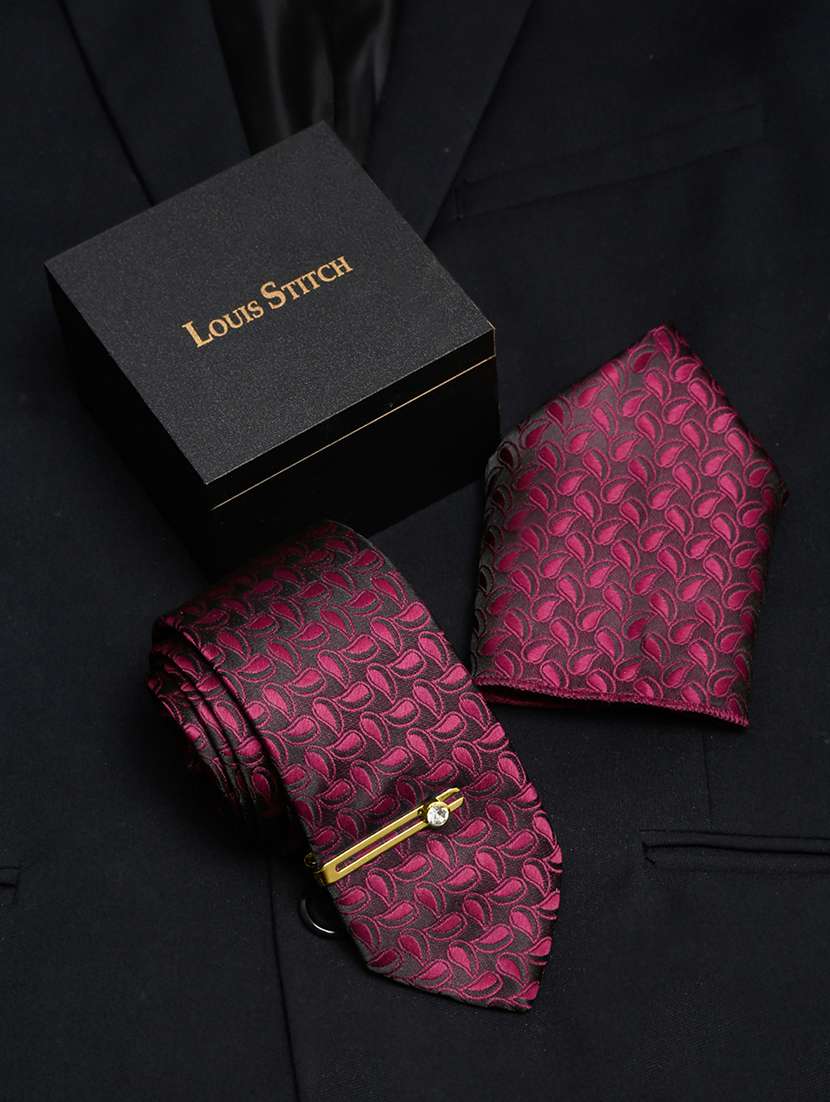 men silk cufflink & tie pin set