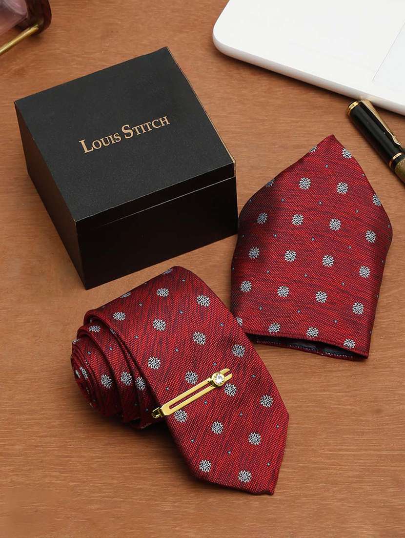 men silk cufflink & tie pin set