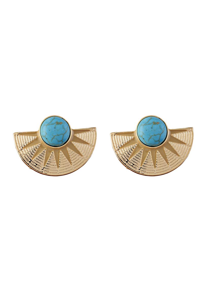 turquoise gold alloy studs earring - 21773958 - Zoom Image - 0