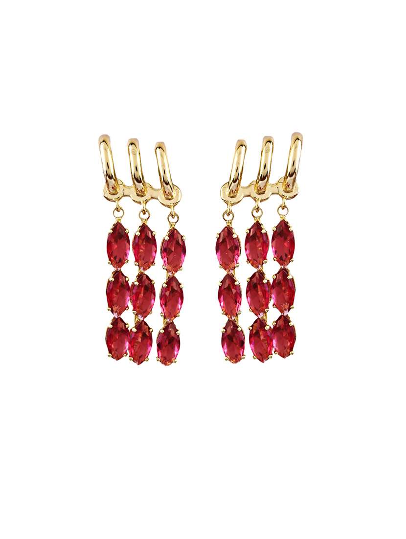 maroon alloy frop earring
