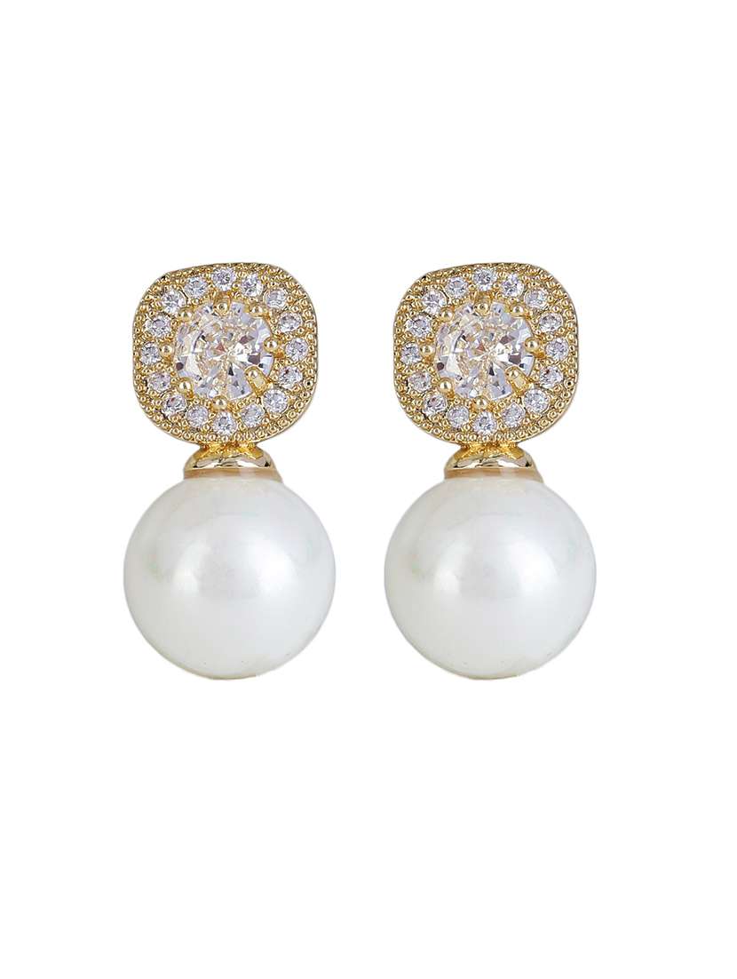 white alloy studs earring