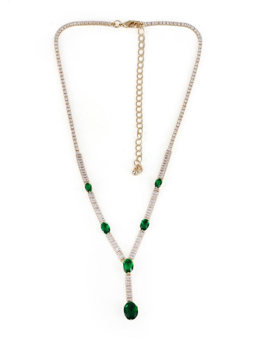 green necklace with earing set - 21774121 - Zoom Image - 0