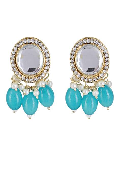 alloy party wear earrings with stone detail - 21775338 - Standard Image - 0