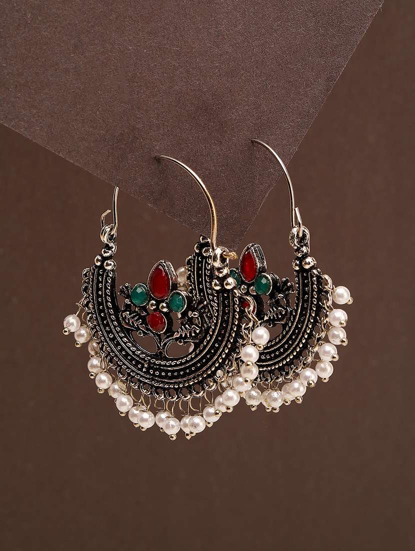 maroon alloy chandballi earring
