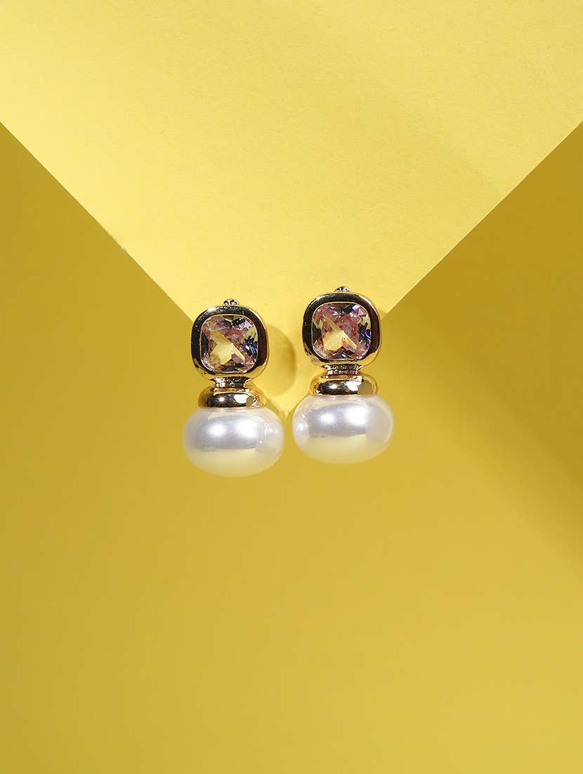 white alloy drop earring