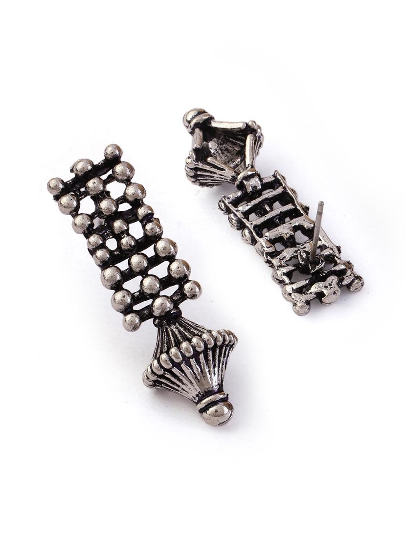 alloy silver necklace earring jewellery set - 21775511 - Standard Image - 3
