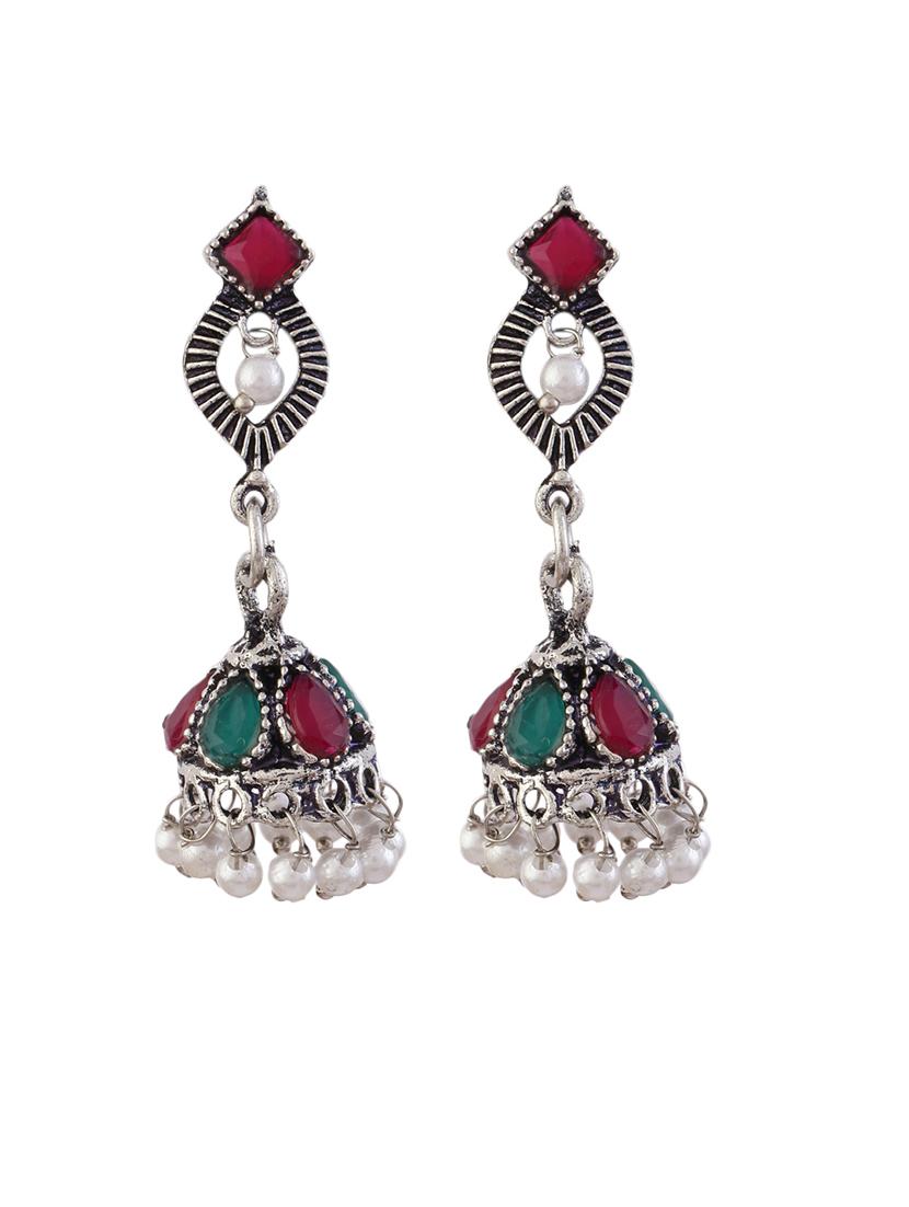 alloy silver necklace earring jewellery set - 21775514 - Standard Image - 3
