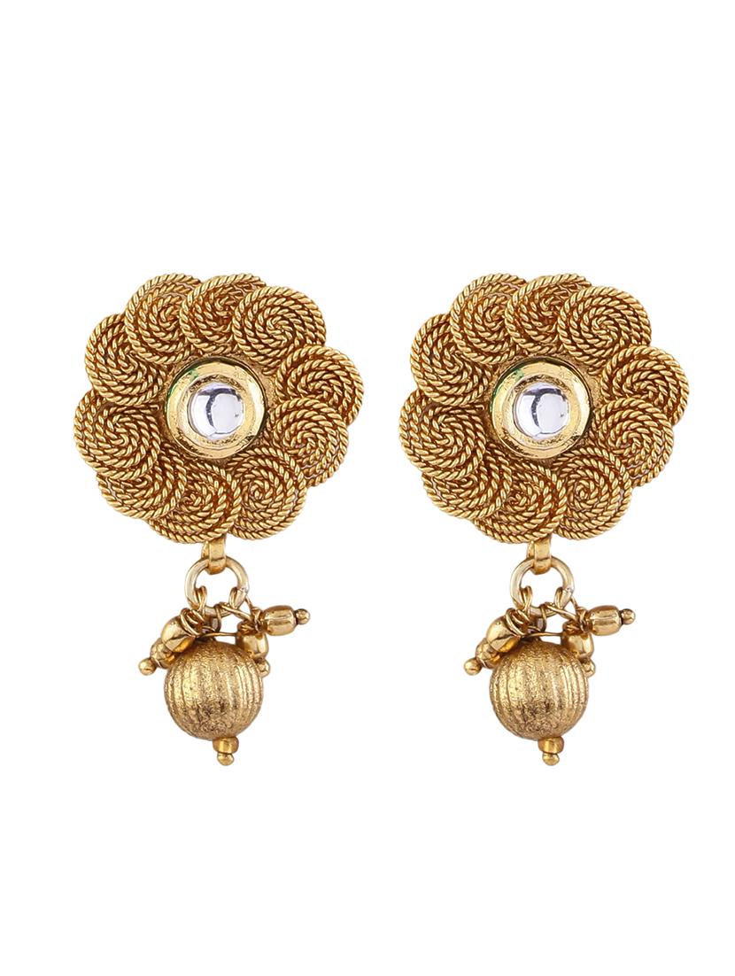 women gold necklace with earrings set - 21775529 - Standard Image - 3