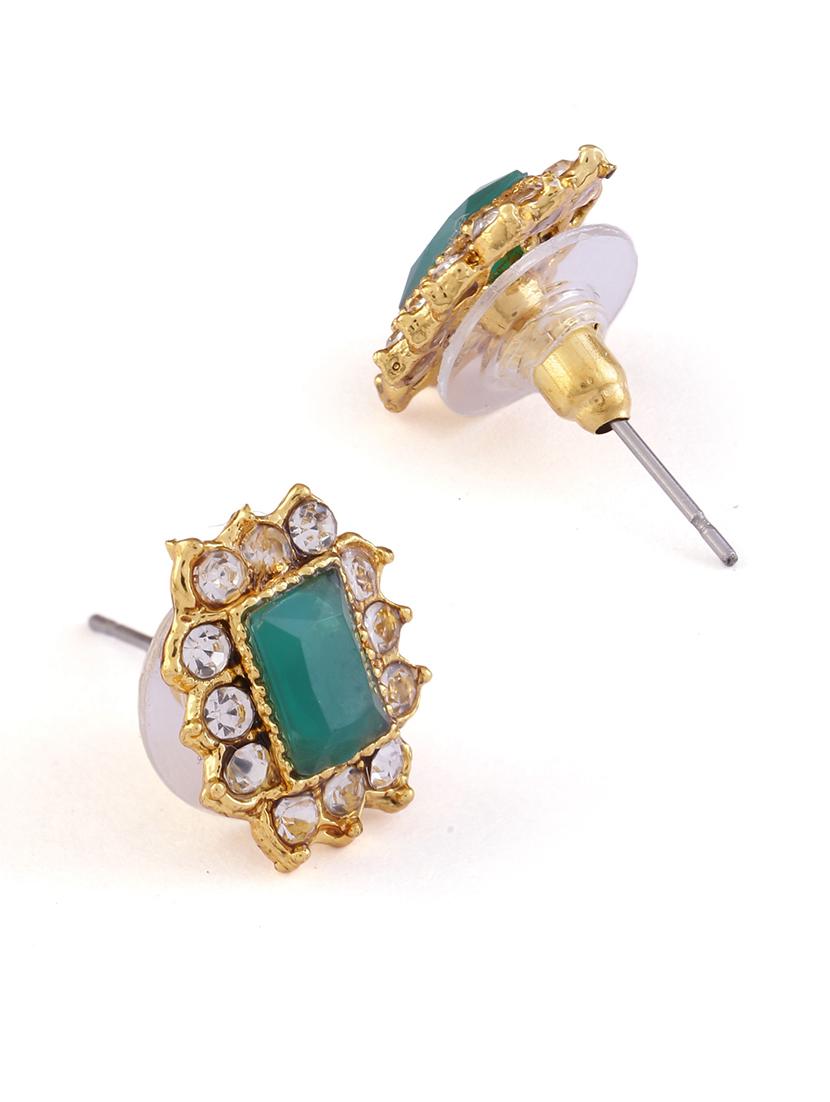 alloy green necklace earring jewellery set - 21775536 - Standard Image - 5