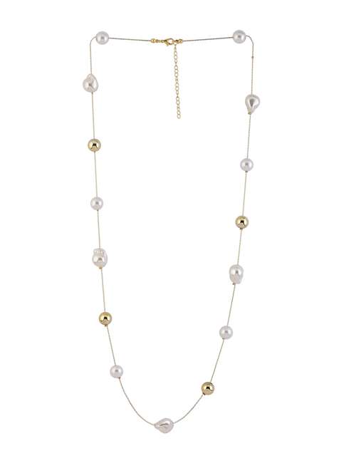 gold alloy pearl party necklace for women - 21775549 -  Standard Image - 0
