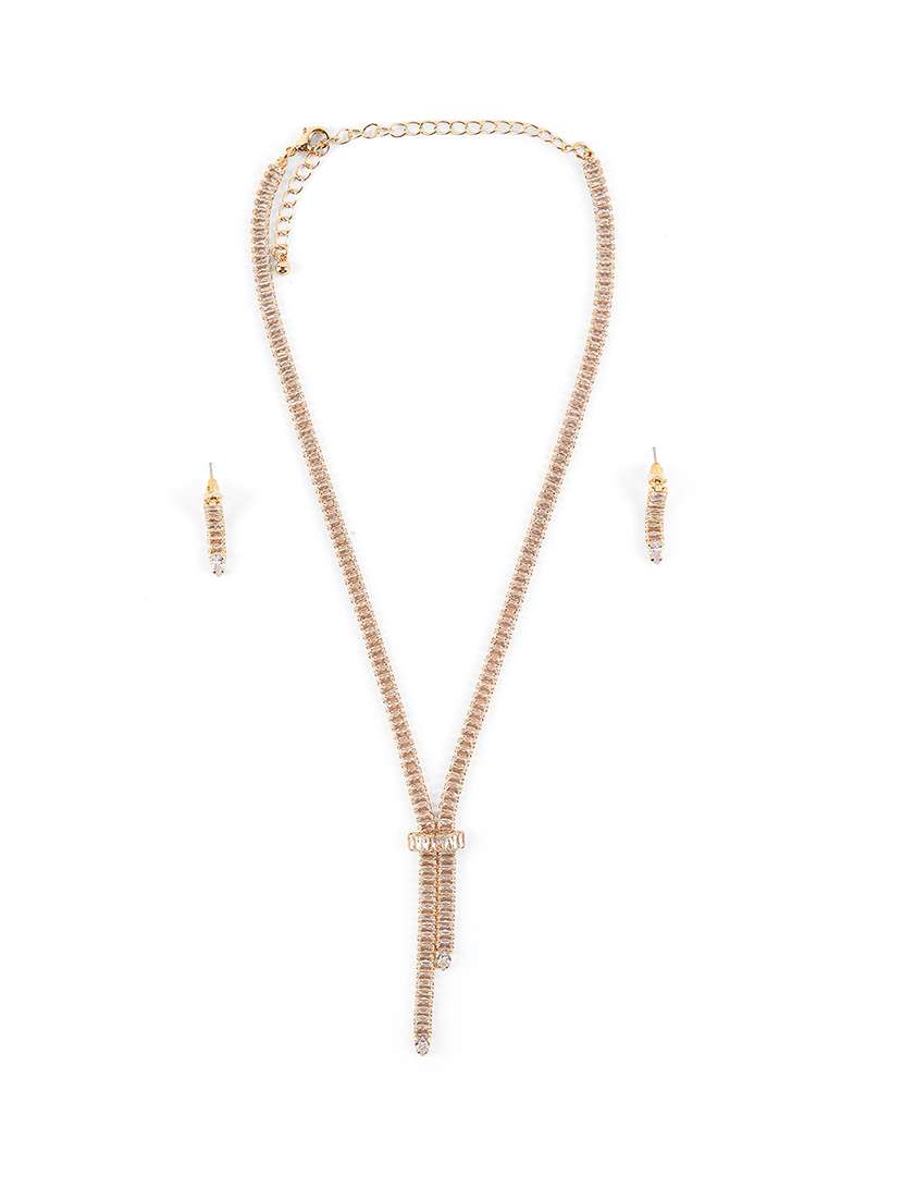alloy gold necklace earring jewellery set - 21775564 -  Zoom Image - 0