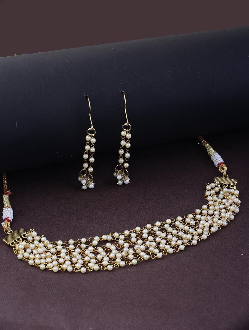 alloy gold necklace earring jewellery set - 21775565 - Zoom Image - 0
