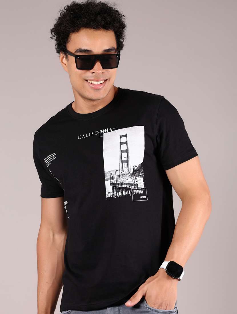 men printed short sleeve regular fit t-shirt - 21784483 -  Zoom Image - 0