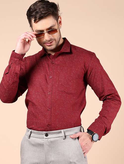 men printed long sleeve formal shirt - 21784504 -  Standard Image - 0