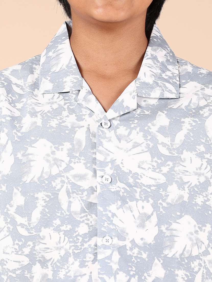 boys grey printed short sleeve casual shirt - 21784513 - Standard Image - 5