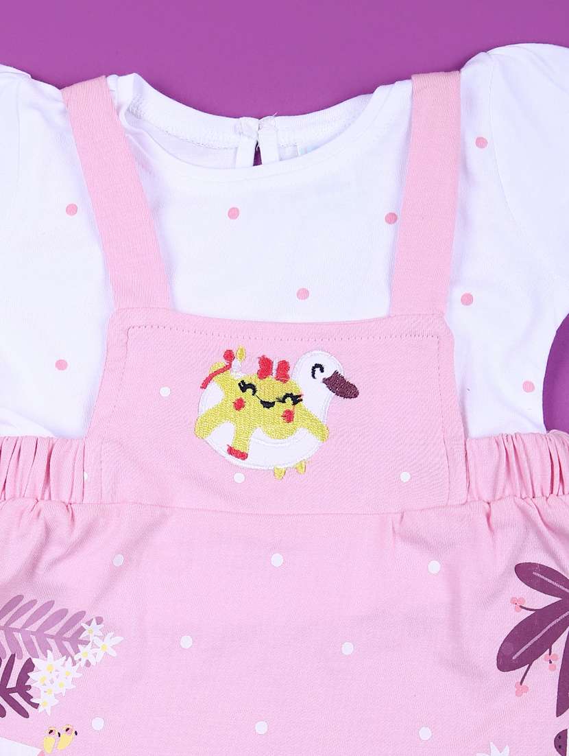 gilrs printed round neck frock with bloomer - 21784515 -  Standard Image - 3