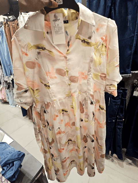 off white poly viscose dress - 21784516 - Zoom Image - 0