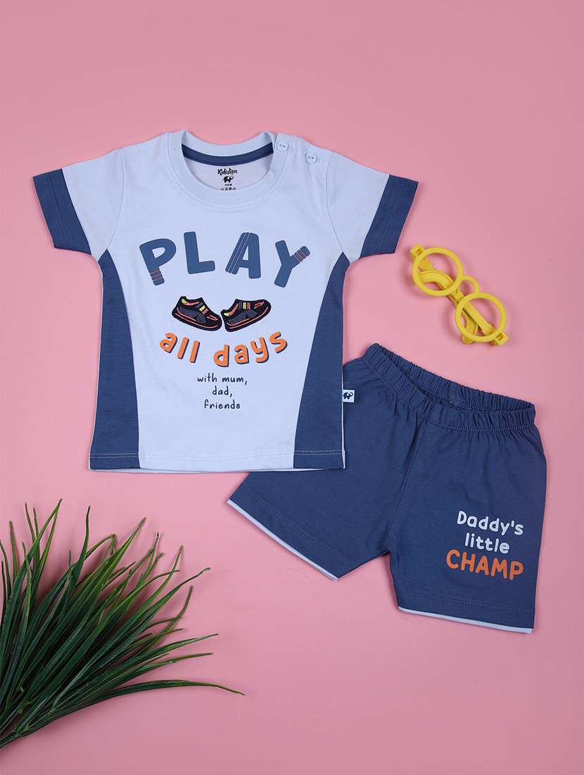 boys printed t-shirt and short set
