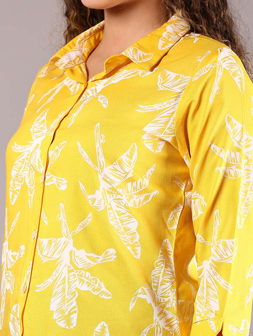 women yellow printed collared regular shirt - 21784550 -  Standard Image - 5