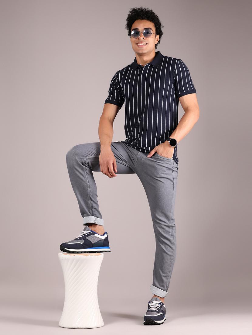 men grey solid slim fit jean - 21784554 - Standard Image - 5