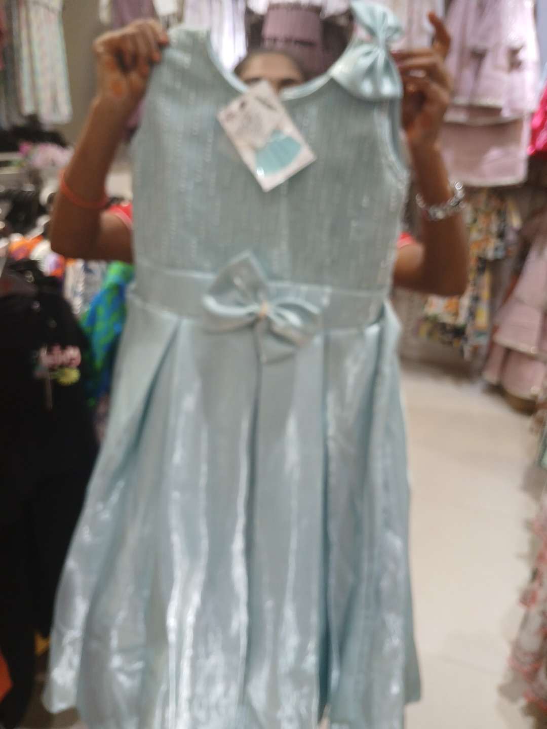 light blue satin frock - 21784559 - Zoom Image - 0