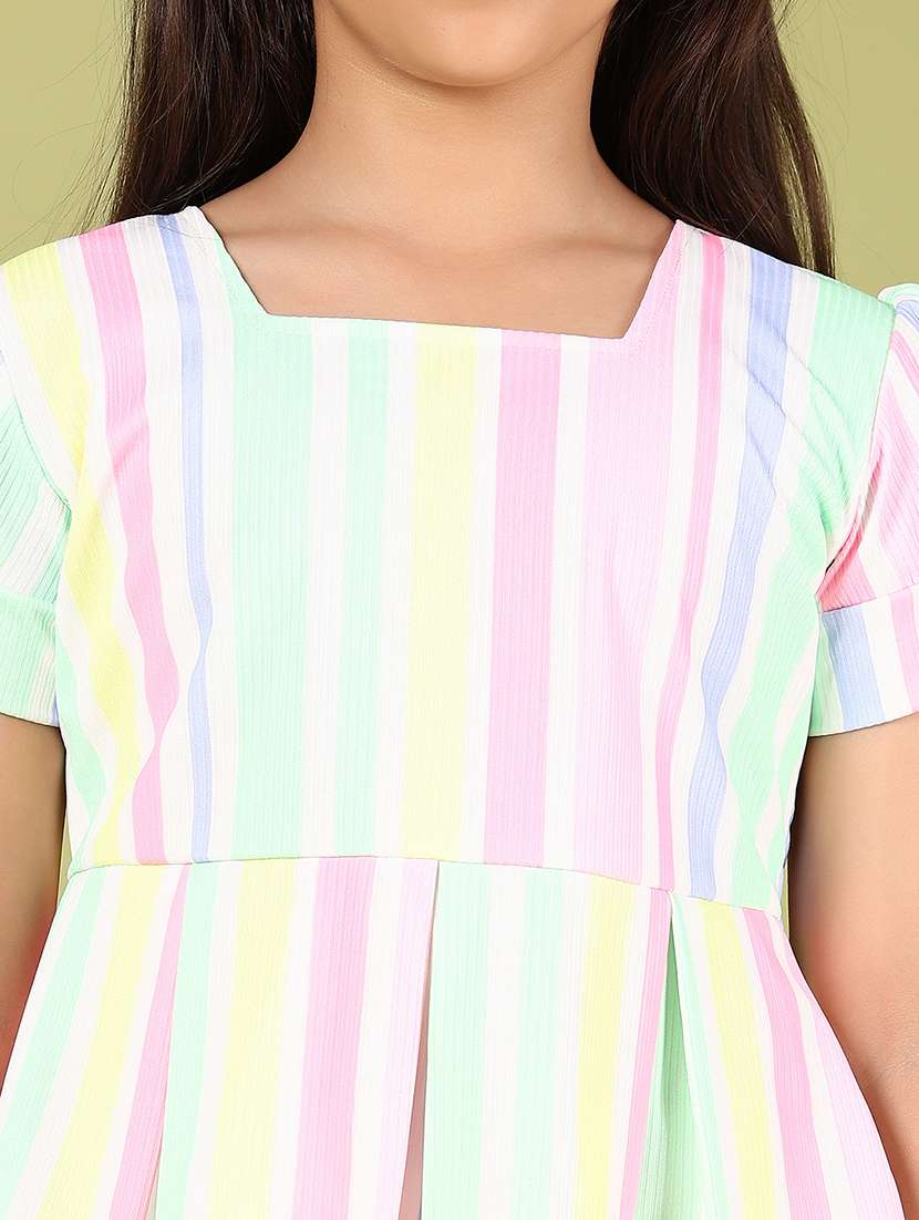 girls striped square neck top & skirt set - 21784634 - Standard Image - 3