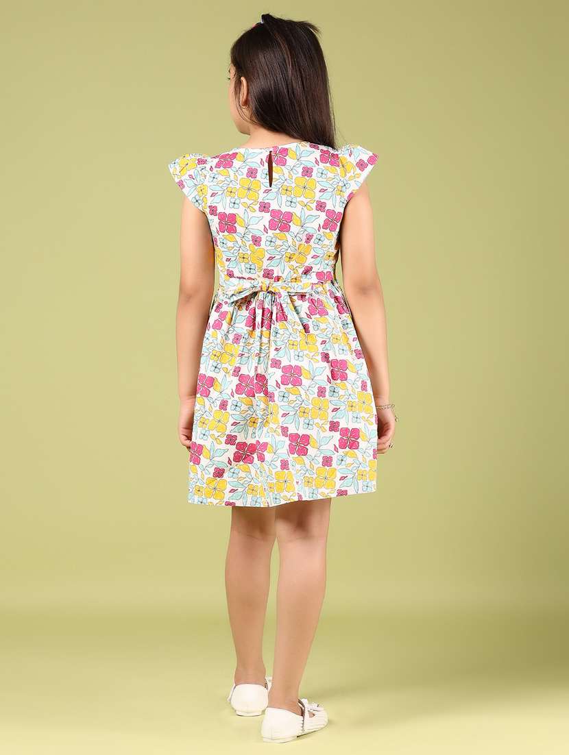 girls floral printed round neck frock - 21784652 -  Standard Image - 3