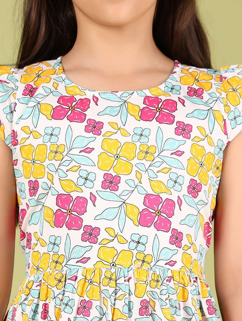 girls floral printed round neck frock - 21784652 -  Standard Image - 5