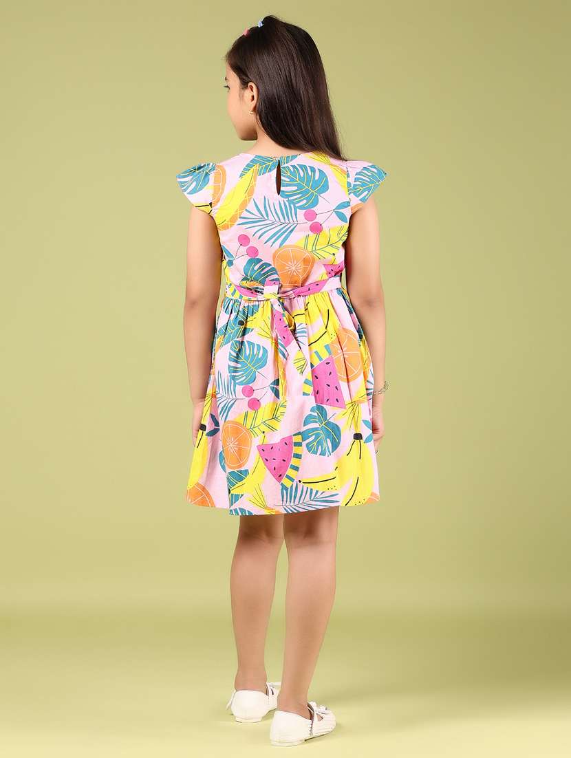girls printed puff sleeves frock - 21784657 -  Standard Image - 3