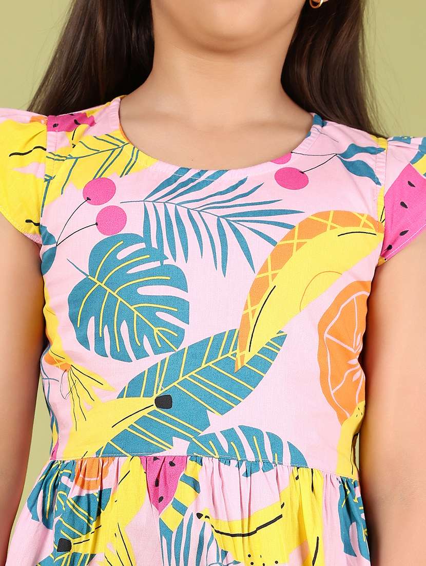 girls printed puff sleeves frock - 21784657 -  Standard Image - 5