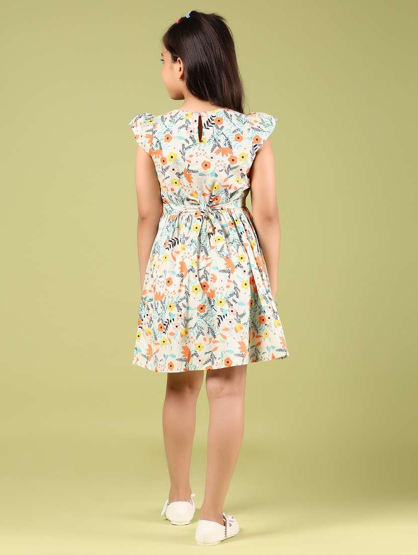 girls floral printed puff sleeves frock - 21784659 -  Standard Image - 3