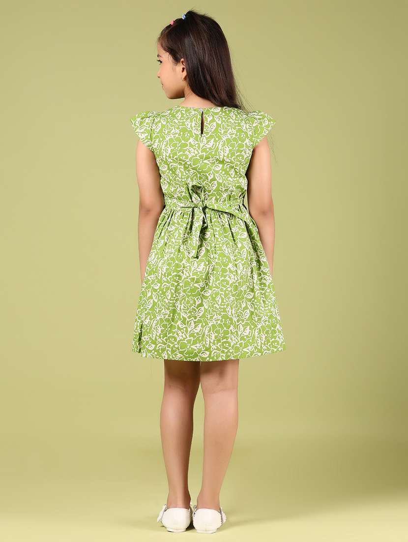 girls printed puff sleeves frock - 21784660 -  Standard Image - 3