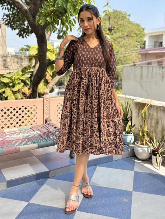 women printed fit & flare ethnic dress - 21784932 - Zoom Image - 0