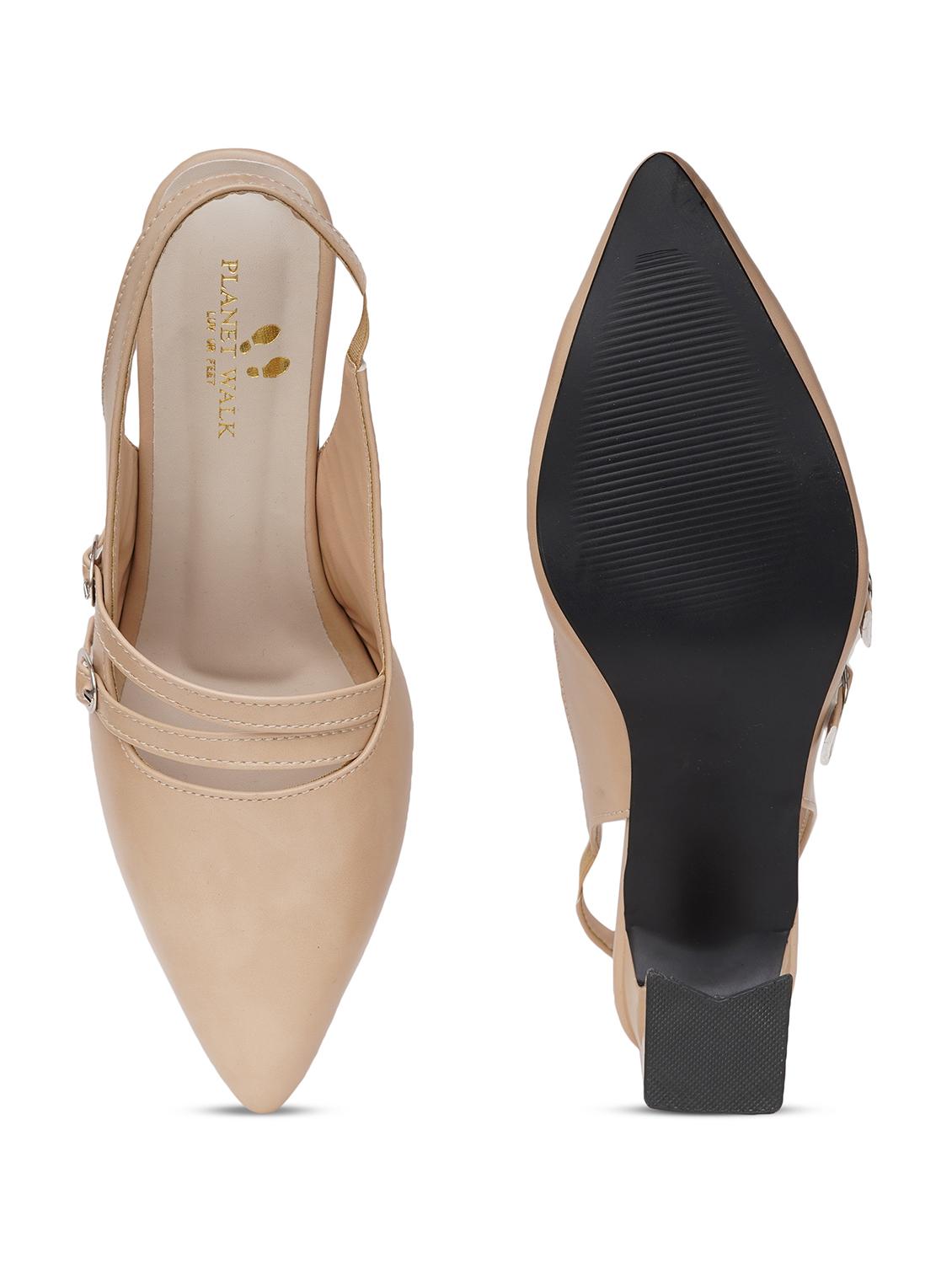 women beige back strap sandal - 21784981 - Standard Image - 3