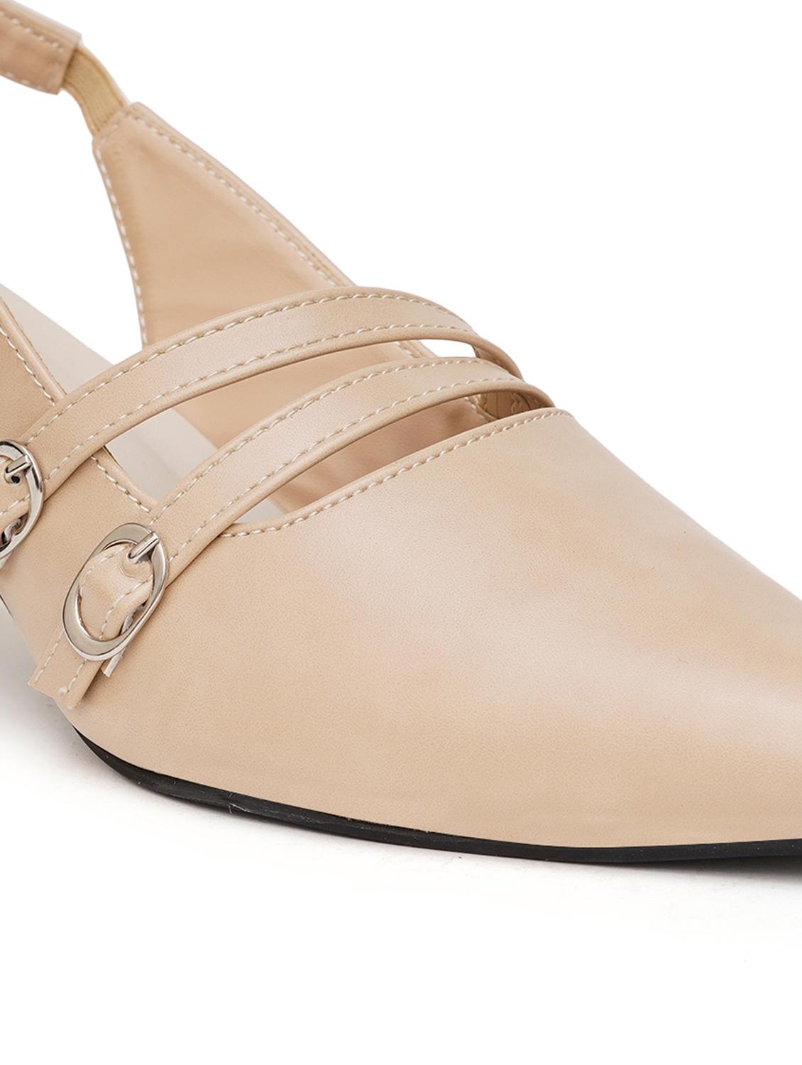women beige back strap sandal - 21784981 - Standard Image - 5