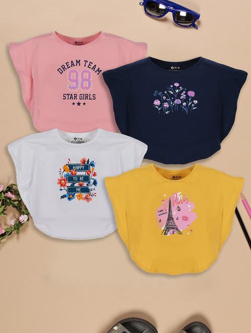 kids pack of 4 printed short sleeves tee - 21785130 -  Standard Image - 0