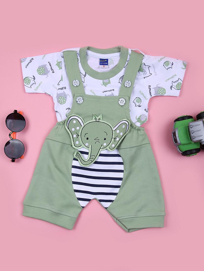 boys printed t-shirt & dungaree casual wear set - 21785203 -  Zoom Image - 0